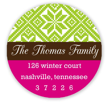 Prints Charming Holiday Address Labels - Green Holiday Sweater