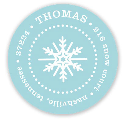 Prints Charming Holiday Address Labels - Aqua Snowflake Prints Charming Holiday Address Labels - Aqua Snowflake