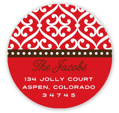 Prints Charming Holiday Address Labels - Festive Red & Brown Pattern Label (P.Charming) Prints Charming Holiday Address Labels - Festive Red & Brown Pattern Label (P.Charming)