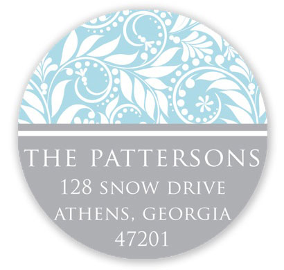 Prints Charming Holiday Address Labels - Aqua Blue Foliage Prints Charming Holiday Address Labels - Aqua Blue Foliage