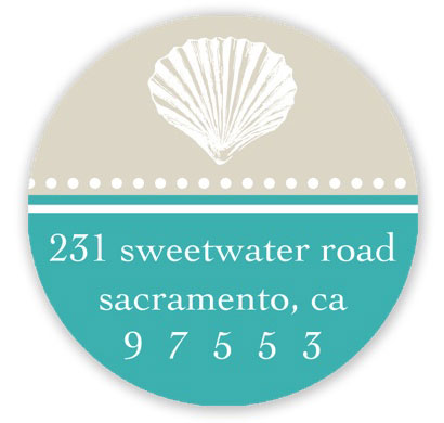 Prints Charming Holiday Address Labels - Teal Sea Shell Prints Charming Holiday Address Labels - Teal Sea Shell