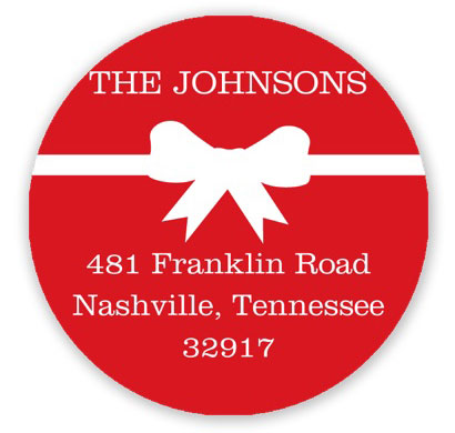Prints Charming Holiday Address Labels - Red & White Bow Prints Charming Holiday Address Labels - Red & White Bow