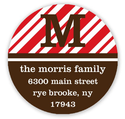 Prints Charming Holiday Address Labels - Peppermint Stripes Initial Prints Charming Holiday Address Labels - Peppermint Stripes Initial