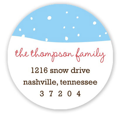 Prints Charming Holiday Address Labels - Sky Blue and Red Snow Prints Charming Holiday Address Labels - Sky Blue and Red Snow