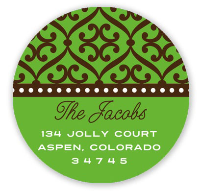 Prints Charming Holiday Address Labels - Festive Lime & Brown Pattern Prints Charming Holiday Address Labels - Festive Lime & Brown Pattern