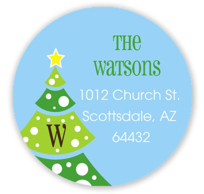 Prints Charming Holiday Address Labels - Blue Jolly Tree Prints Charming Holiday Address Labels - Blue Jolly Tree