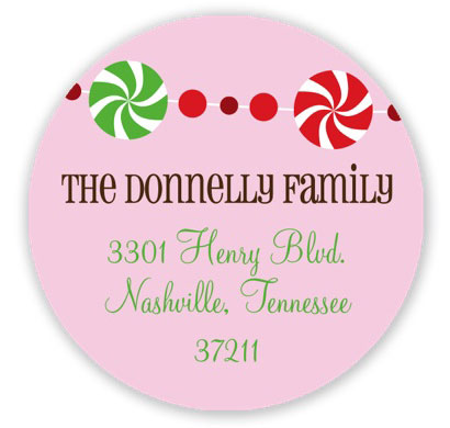 Prints Charming Holiday Address Labels - Pink Peppermint Prints Charming Holiday Address Labels - Pink Peppermint