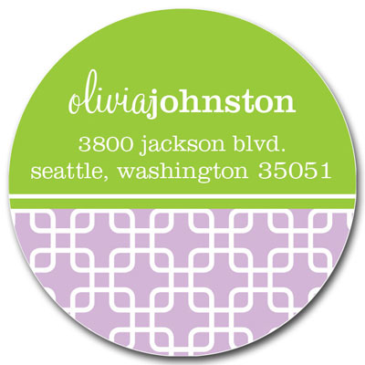 Prints Charming Address Labels - Lavender & Green Modern Chain