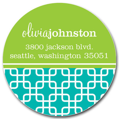 Prints Charming Address Labels - Turquoise & Green Modern Chain