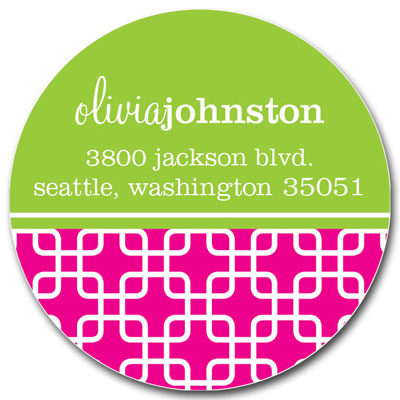 Prints Charming Address Labels - Hot Pink & Green Modern Chain