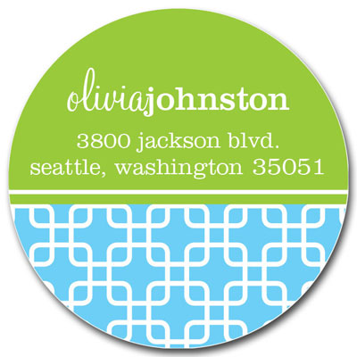 Prints Charming Address Labels - Blue & Green Modern Chain