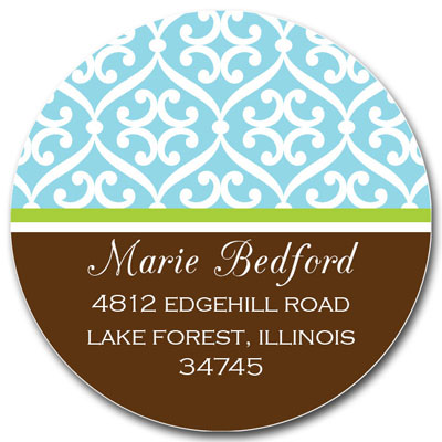 Prints Charming Address Labels - Blue & Brown Elegant