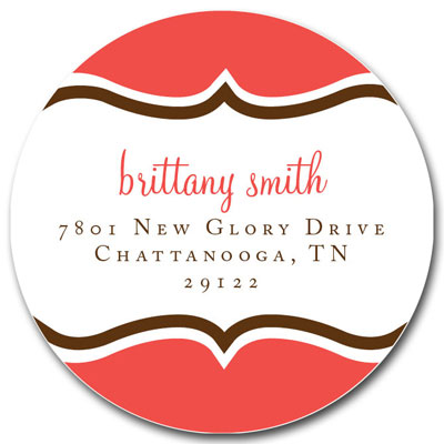 Prints Charming Address Labels - Coral Decorative Band