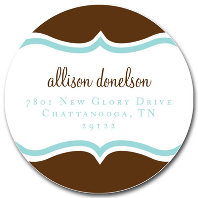 Prints Charming Address Labels - Brown Decorative Band