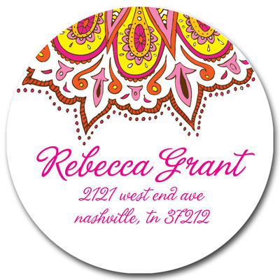 Prints Charming Address Labels - Pink & Yellow Decorative Accent