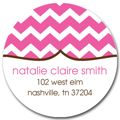 Prints Charming Address Labels - Hot Pink Chevron Prints Charming Address Labels - Hot Pink Chevron