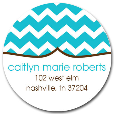 Prints Charming Address Labels - Turquoise Chevron