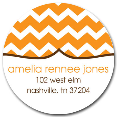 Prints Charming Address Labels - Orange Chevron