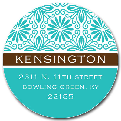 Prints Charming Address Labels - Turquoise & Brown Pattern Prints Charming Address Labels - Turquoise & Brown Pattern