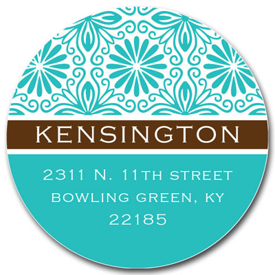 Prints Charming Address Labels - Turquoise & Brown Pattern