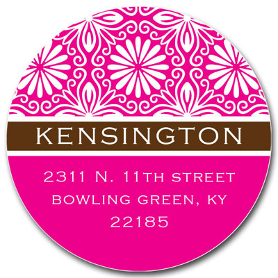 Prints Charming Address Labels - Hot Pink & Brown Pattern