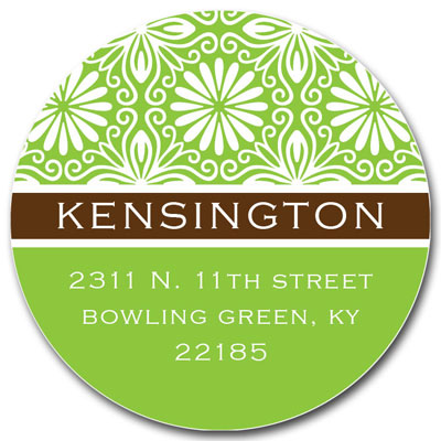 Prints Charming Address Labels - Green & Brown Pattern