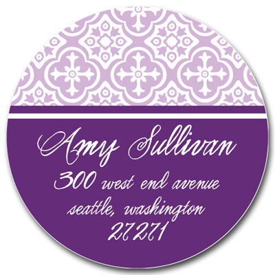 Prints Charming Address Labels - Lavender & Purple Classic Pattern