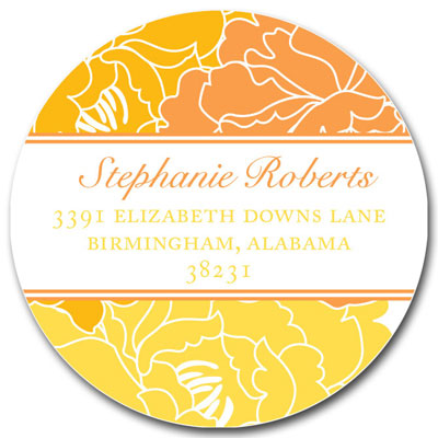 Prints Charming Address Labels - Orange & Yellow Elegant Floral Prints Charming Address Labels - Orange & Yellow Elegant Floral