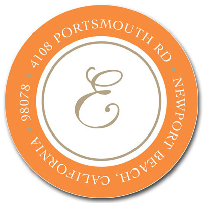 Prints Charming Address Labels - Orange & Sand Elegant