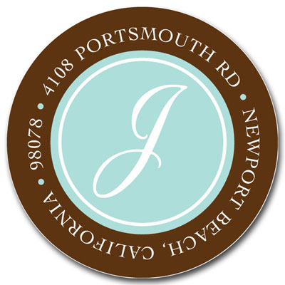 Prints Charming Address Labels - Brown & Light Blue Elegant