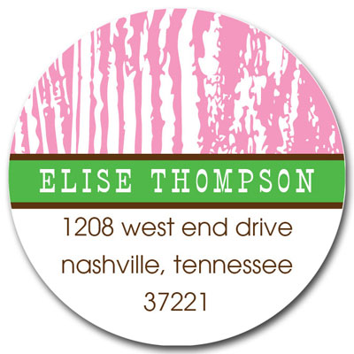 Prints Charming Address Labels - Pink & Green Faux Bois