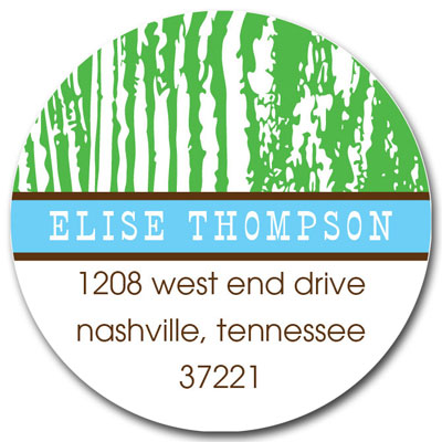 Prints Charming Address Labels - Green & Light Blue Faux Bois