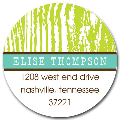 Prints Charming Address Labels - Lime & Turquoise Faux Bois