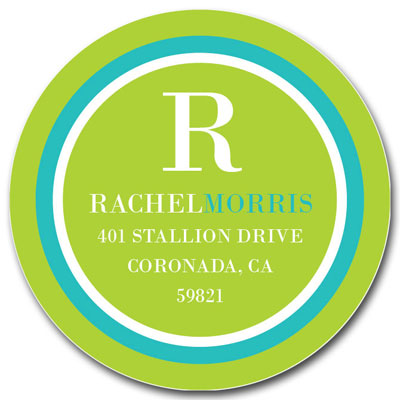 Prints Charming Address Labels - Lime & Turquoise Modern Classic Initial Prints Charming Address Labels - Lime & Turquoise Modern Classic Initial