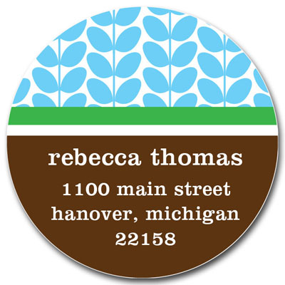 Prints Charming Address Labels - Blue & Green Stylish Leaf Print Prints Charming Address Labels - Blue & Green Stylish Leaf Print