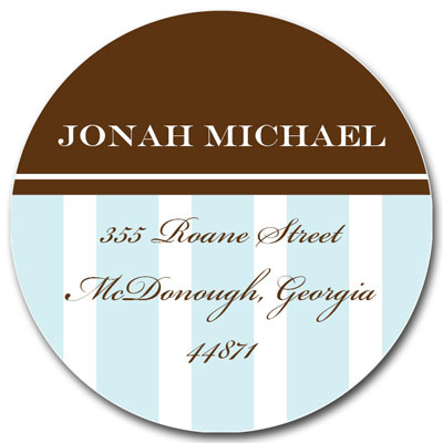Prints Charming Address Labels - Light Blue & Brown Classic Stripe Prints Charming Address Labels - Light Blue & Brown Classic Stripe