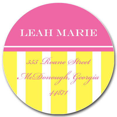 Prints Charming Address Labels - Yellow & Pink Classic Stripe