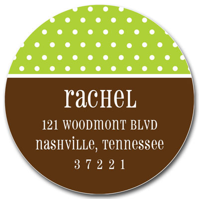 Prints Charming Address Labels - Green & Brown Tiny Dots