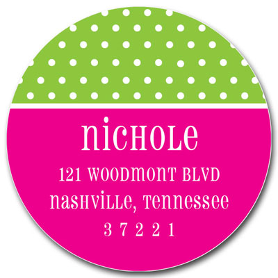 Prints Charming Address Labels - Green & Hot Pink Tiny Dots Prints Charming Address Labels - Green & Hot Pink Tiny Dots