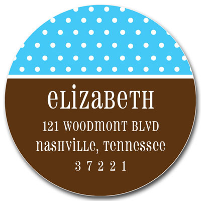 Prints Charming Address Labels - Blue & Brown Tiny Dots