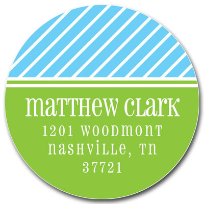 Prints Charming Address Labels - Blue & Green Pinstripe Prints Charming Address Labels - Blue & Green Pinstripe