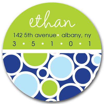 Prints Charming Address Labels - Blue Bubbles Prints Charming Address Labels - Blue Bubbles