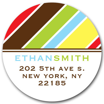 Prints Charming Address Labels - Multi Color Stripes