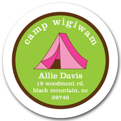 Prints Charming Address Labels - Pink Tent Camp