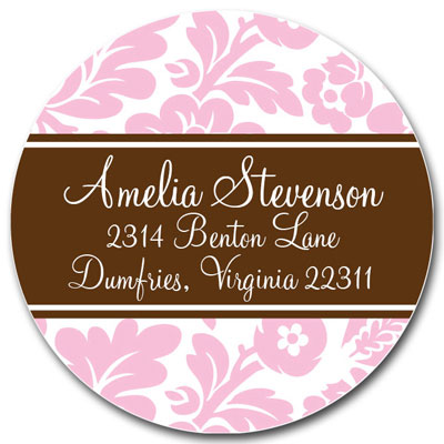 Prints Charming Address Labels - Light Pink & Brown Playful Floral Prints Charming Address Labels - Light Pink & Brown Playful Floral
