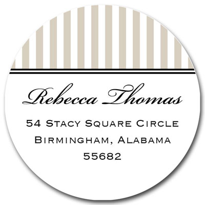 Prints Charming Address Labels - Sand Elegant Pinstripe Prints Charming Address Labels - Sand Elegant Pinstripe