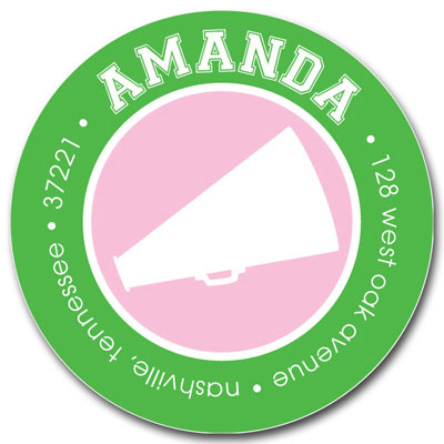 Prints Charming Address Labels - Green & Pink Megaphone Prints Charming Address Labels - Green & Pink Megaphone