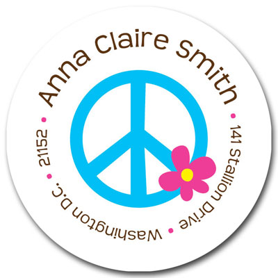 Prints Charming Address Labels - Multi Color Floral Peace Sign Prints Charming Address Labels - Multi Color Floral Peace Sign