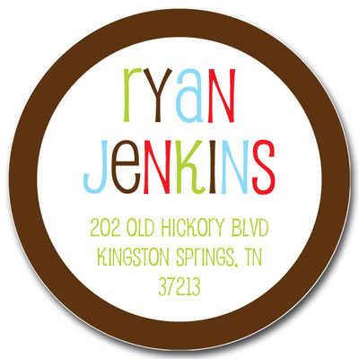 Prints Charming Address Labels - Brown & Multi Color