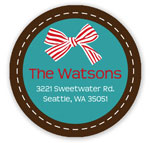 Prints Charming Holiday Address Labels - Teal Bow